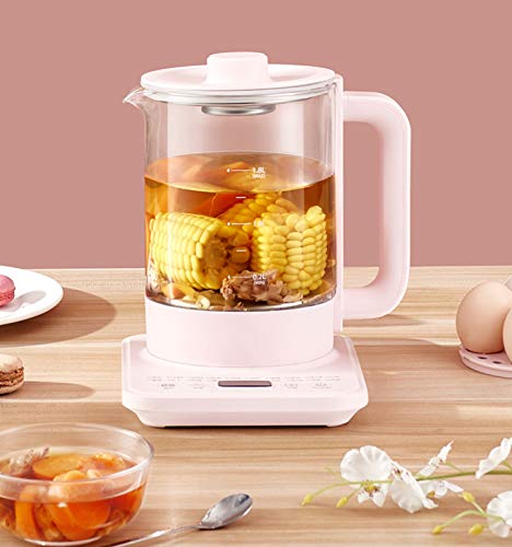 Tetera eléctrica multifuncional 1.8 L vidrio rosa miniatura 1