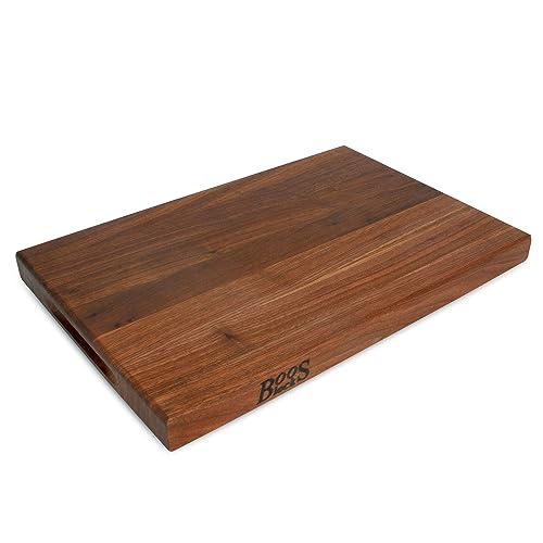 John Boos Boos Block R-Board Series Large Reversible Wood Cutting Board, 1.5-Inch Thickness, 18" x 12" x 1 1/2", Walnut John Boos Boos Block R-Board Series Large Reversible Wood Cutting Board, 1.5-Inch Thickness, 18" x 12" x 1 1/2", Walnut