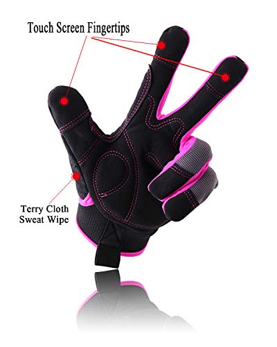 Handlandy Utility Work Gloves Women, Flexible Breathable Yard Work Gloves, Thin Mechanic Working Gloves Touch Screen (Medium) #TOP1