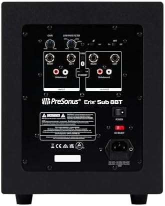 PreSonus Eris Sub 8BT — 8" Inch Powered Subwoofer, Powered Sub, Active Subwoofer, Wireless, Bluetooth, Home Audio, Bass Speaker, Home Theater, Music Production, Gaming