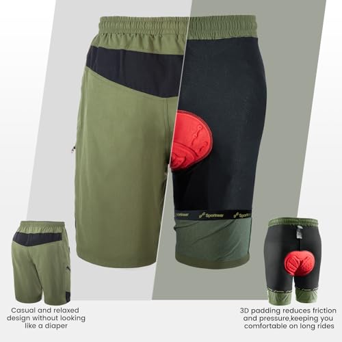 Sportneer Men's MTB Shorts with Liner
