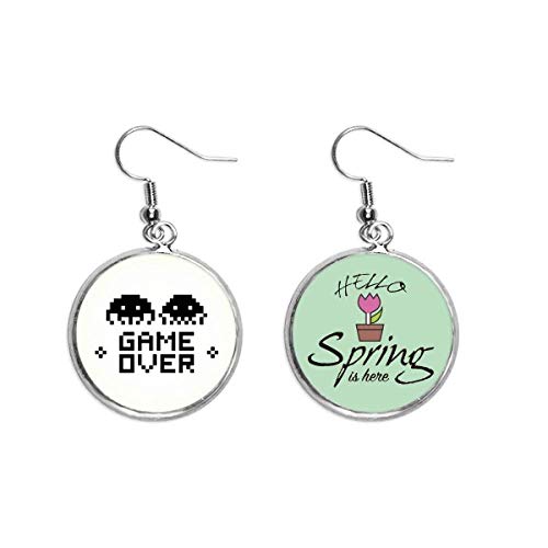 Pendientes de primavera Little Monster pixel, joyas de temporada en colgante decorativo
