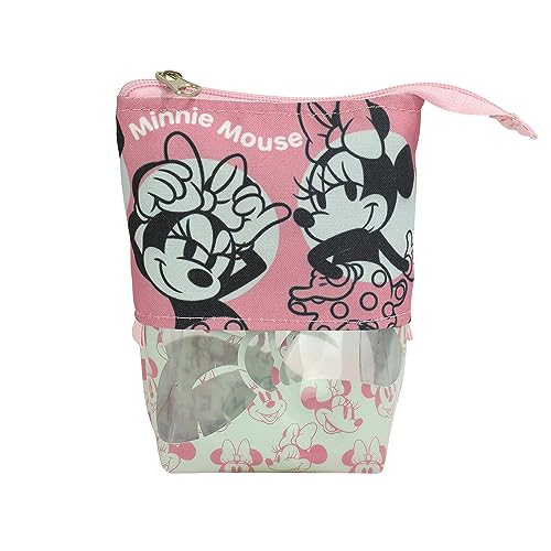 Estojo Retrátil vira Porta Lápis em Tecido e PVC Cristal - Minnie