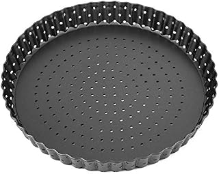 Carbon Steel Pizza Pan with Holes for Oven, 5.5/8/9 Inch Pizza Tray Deep Dish Pizza Pan Non-Stick Bakeware with Removable Bottom (8 Inch)