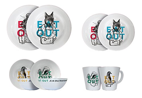 OLPro Eat Out Melamine Set (Pack of 8) - Multicoloured