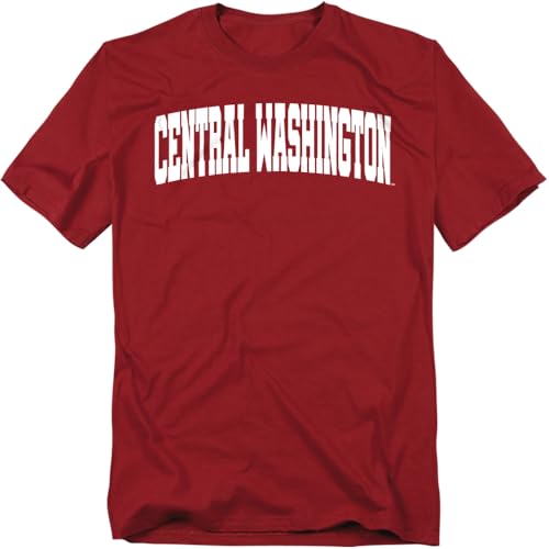 LOGOVISION Central Washington University School Name Arch Unisex Adult T Shirt, Cardinal, 2X-Large