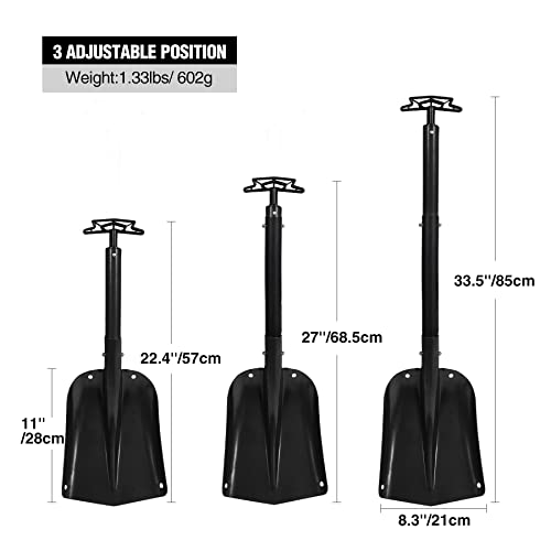 REDCAMP Aluminum Lightweight Snow Shovel For Car Emergency