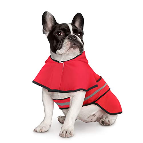 Hde Dog Raincoat Hooded Slicker Poncho For Small To X-Large Dogs And Puppies (Red, Medium) #TOP1