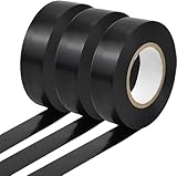 Parart 3 Pcs Adhesive Black Electrical Tape, 19 mm x 20 m, Flame Retardant Vinyl PVC Electric Tape, Insulation Tape for DIY, Masking, Indoor and Outdoor Purposes (3/4 in x 66 ft)