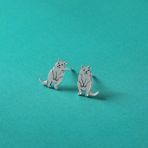 Boma Jewelry Sterling Silver Quokka Animal Stud Earrings3