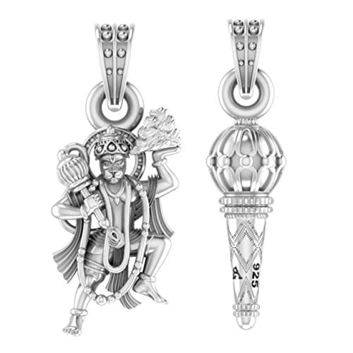 Pendentif Hanuman en argent sterling et Gada, le cadeau spirituel parfait pour vos proches
