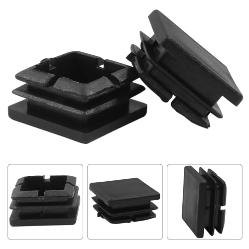 Image of Bonsicoky 12 Pack 1 inch Square Plastic Plugs, Black Tubing End Caps Plugs Insert for Square Tube and Furniture Legs