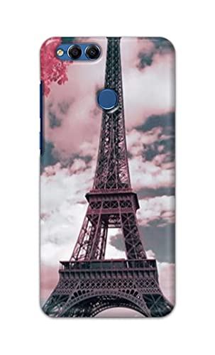 Image of Lovers Famous Place Eiffel Tower in Paris Hard Back Case Cover for Honor 7X, Huawei Mate SE, BND-L21, BND-L22, BND-L24, BND-L34, BND-AL10 Back Cover -(J5) VNS2227