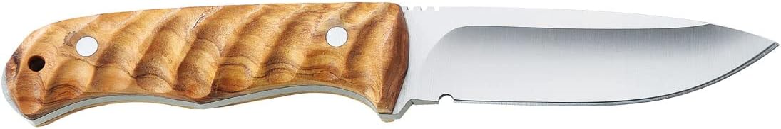 PUMA IP Ondular III Olive Wood Hunting Knife with Leather Sheath