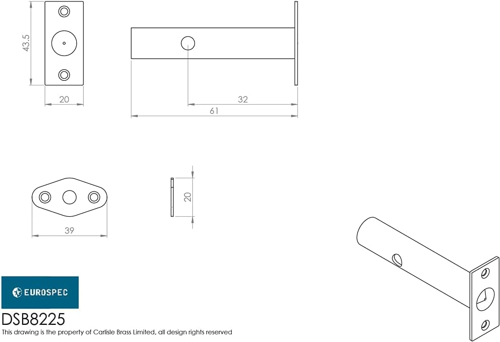 DOOR SECURITY BOLT 2.25, Black, 60mm - Image 3