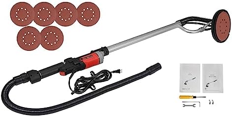 BBBuy 800W Drywall Sander Commercial Electric Sander with 6 Pcs Sanding Pads Discs Adjustable Variable Speed 1000-2000 RPM Wall Sander with Extendable Handle