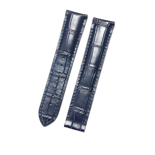 Bracelet Omega De Ville en acier massif et texture bambou bleu
