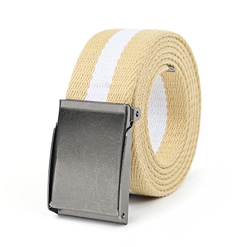 Image of Mile High Life Canvas Web Belt | Cut to Fit Up to 52 inch | Flip-Top Matte Silver Nickel Buckle 12 Colors