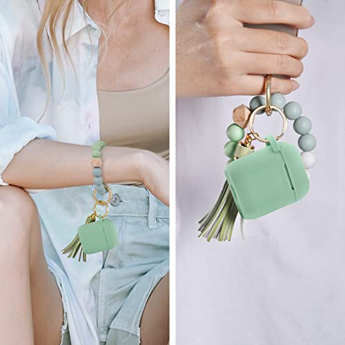 Filoto Airpods Case, Cute Apple Airpod 2/1 Cover For Women Girls, Silicone Protective Case With Bracelet Keychain (Cactus Green) #TOP3