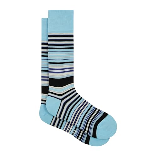 PS Paul Smith Men's Bright Stripe Socks, Turquoise, One Size
