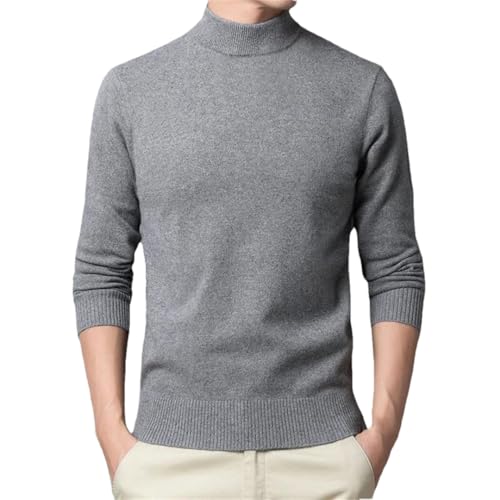 Men's Half Solid Color Pullover Warm Thickening Long-Sleeved Top Pullover Sweater Jumper2