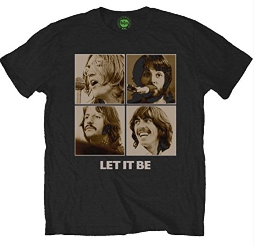 The Beatles Let It Be Sepia Official Tee T-Shirt Mens Unisex (Medium) Black