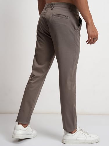 Image of Highlander Men's Slim Fit Formal Trousers | Ankle Length |Smart Trousers for Men | Chino Trousers for Men|Elegant Design | Comfortable Fabric for Daily Work & Formal Occasions