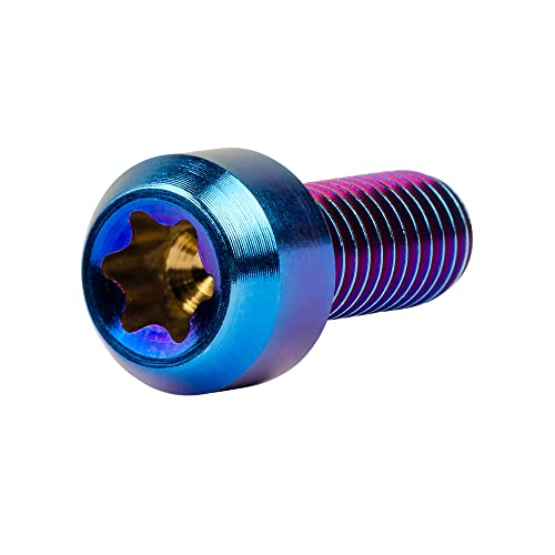 Image of Titanium Torx Square Head M6 x 10 15 20 25 30 35 40 45 50 60 65 70 80mm Screw Pack of 5 (Burn Blue, M6x15mm)