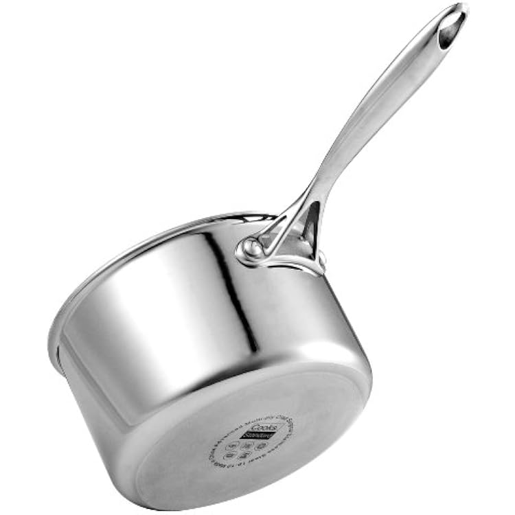 Cooks Standard 7-Quart Classic Stainless Steel Dutch Oven Casserole Stockpot with Lid & 3-Quart Multi-Ply Clad Stainless Steel Saucepan with Lid