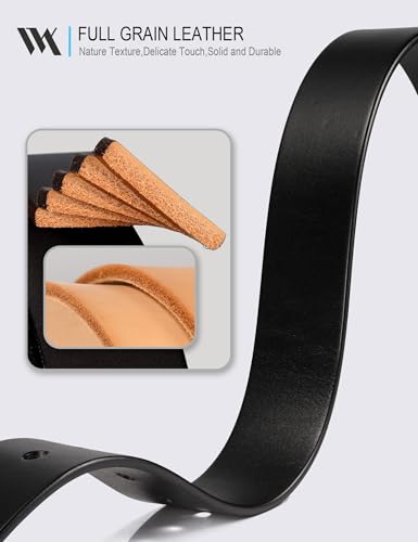 WOLFANT Men's 1.5" Top Full Grain Leather Belt in Gift Box,100% Italian Real Solid Leather2