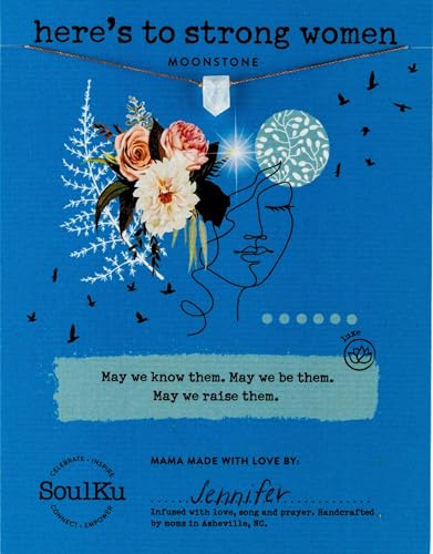 SoulKu Empowering Necklace, Empowering Jewelry With Healing Crystal, Inspirational Necklace For Strong Women, Mom & Sister, 16