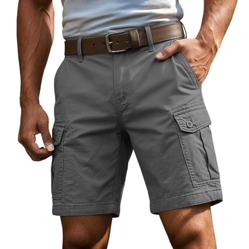 Generisch Pantalones cortos cargo para hombre, pantalones cortos de trabajo para hombre, elásticos, tiempo libre, pantalones cargo ligeros, bermudas, pantalones cortos con bolsillos, pantalones cargo