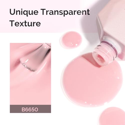 Image of MelodySusie Jeweliver Jelly Gel Nail Polish, 0.5Fl.oz Grace Nude Pink Gel Polish Soak Off UV LED Light Cure Gift for Women Manicure Nail Art DIY at Home B6650