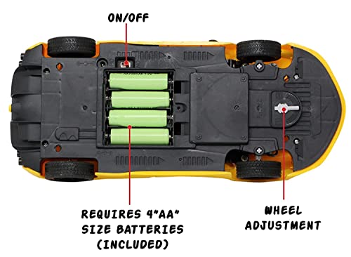 Image of Big Size Ferrari Rechargeable Yellow Racing Car with Remote Control Sports Openable Doors High Performance with Led Lights Kids Super Sports Car for Kids Speed Toy (Multicolor)