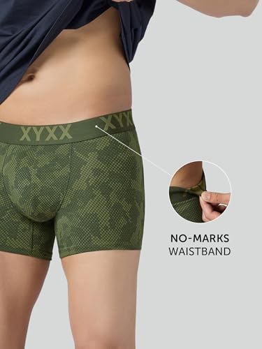 Image of XYXX Men's Cotton Modal Geometric Print Trunks | Antimicrobial, No-Marks Waistband Underwear for Men Combo (Pack of 2)