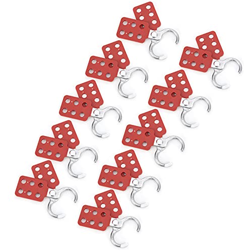 Image of Aluminum Lockout Hasp, Lockout Hasp Aluminum 25Mm 6 Holes Industrial, 10Pcs Red Spark Hasps, Hasps For Securing Assets In, Mining Industries