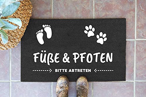 Geschenkehöhle Fußmatte für Innen & Außen lustig mit Motiv & Spruch für Großeltern I Fußmatten Abtreter witzig für Eingangsbereich I Türmatte 60x40cm (Füße & Pfoten)