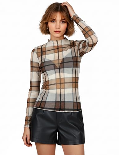 Image of Buauty Sheer Tops for Women,Mesh Fishnet Tops Plus Size,Stylish and Sensational Mesh Blouses for Fashion-Forward Ladies