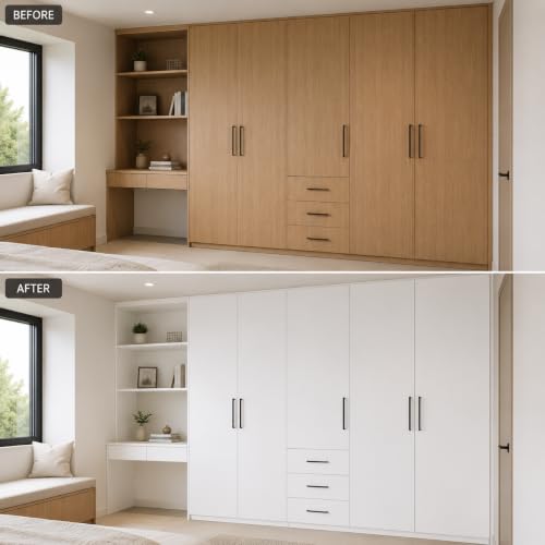Image of Vinyl Contact Paper Decorative for Cabinets Countertops Kitchen Shelves Liner Self Adhesive Film Peel and Stick Waterproof Removable Wallpaper (Inches 12 x 60, Matte White)