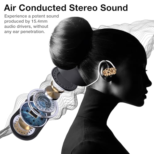 Image of Purity Air Open Ear Headphones - True Air Conduction Wireless Bluetooth Open Ear Earbuds with Dual Mic for iPhone /Android - Secured Long Wearing Comfort, Sports Sweat Resistant (Skull Camo)