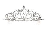 Birthday Party Rhinestone Crystal Tiara Crown - 50th Fifty Fiftieth T1169