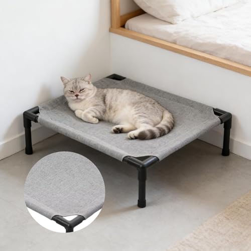 Accessoires pour animaux de compagnie : lit surélevé rafraîchissant gris - 6