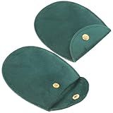 SUPVOX Bolsa de Almacenamiento para Relojes 2 Piezas, Bolsa de Tela de Felpa Doble Cara Verde, Tamaño Grande Semicircular, Cierre de Botón, Adecuado para Joyas, Pulseras y Viaje