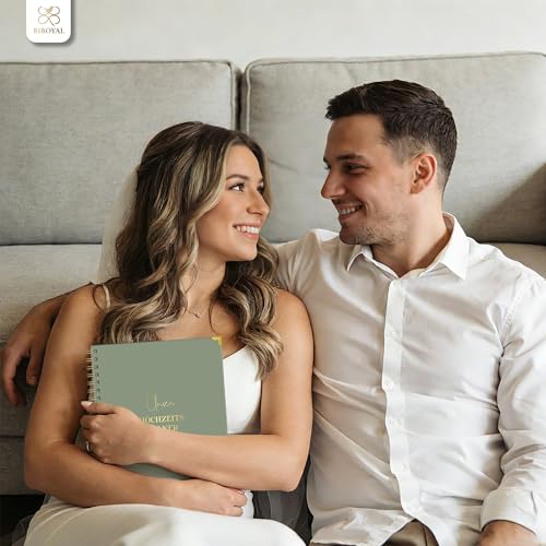 BIROYAL Hochzeitsplaner Deutsch, Wedding Planner mit Terminplan, Checklisten und Tipps, 160 Seiten Personalisiert Hochzeitsplaner Buch, Organizer für Eure Trauung, Perfektes Verlobungsgeschenk, DIN A4