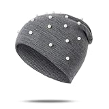 UKKD Strickmütze Frauen-Herbst-Winter-Hut-Art Und Weise Gestrickte Mützen Hüte Für Damen Strass...