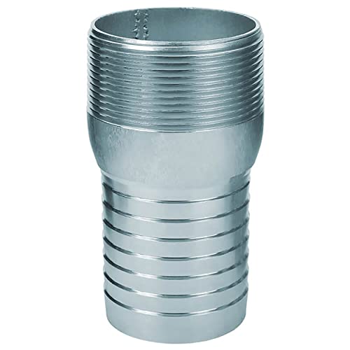 Gloxco Combination (KC) Nipple Fitting, 2? Hose Shank x 2? Male NPT, Zinc Plated Steel (KCN-200-NPT-GS)