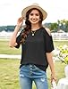 Womens Cold Shoulder Tops Summer Casual Short Slee... #2