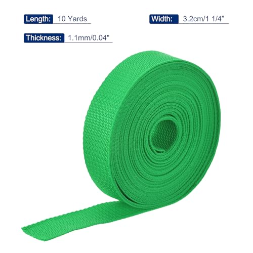 Image of MECCANIXITY Lightweight Polypropylene Webbing Strap 1 1 /4 inch 10 Yard Backpack Strapping Band Mint Green for Outdoor Luggage Cargo Straps