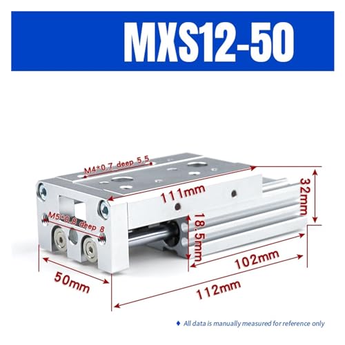 Guide pneumatique MXS12-50 de précision à double vérin coulissant