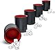 Professionelles Würfelbecher-Set – Fünf schwarze Shaker-Becher mit rotem Filzfutter – Hochwertiges PU-Leder – Enthält 25 weiße 6-seitige Punktwürfel – Leiser Würfel-Shaker für das Perudo-Spiel